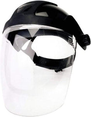 Sellstrom - Nylon Black Ratchet Adjustment, Face Shield & Headgear Set - 12-1/8" Wide x 9" High x 0.06" Thick, Anti-Fog, Clear Window - Apex Tool & Supply