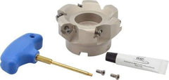 Iscar - 3.37" Cut Diam, 1" Arbor Hole, 0.18" Max Depth of Cut, 50° Indexable Chamfer & Angle Face Mill - 6 Inserts, IQ845 SYHU 07.. Insert, Right Hand Cut, Through Coolant, Series DoveIQMill - Apex Tool & Supply