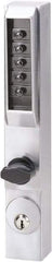 Kaba Access - 1-3/4" Door Thickness, Satin Chrome Pushbutton Knob Lockset - 1 Code, Zamak3, No Cylinder - Apex Tool & Supply