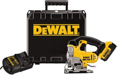 DeWALT - 20 Volt, 3,000 SPM, 1" Stroke Length, Lithium-Ion Cordless Jigsaw - 90° Cutting Angle, Series 20V MAX Battery Included - Apex Tool & Supply