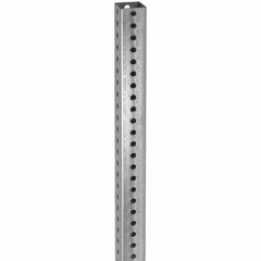 TAPCO - 8' High, Galvanized Traffic Sign Post - Steel, 7/16" Hole Diam, Silver - Apex Tool & Supply
