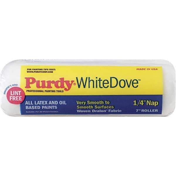 Purdy - 1/4" Nap, 7" Wide Paint Roller Cover - Smooth to Semi-Smooth Texture, Woven Dralon Fabric - Apex Tool & Supply