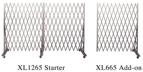 Illinois Engineered Products - 78" High Portable Traffic Control Gate - Galvanized Steel, Silver - Apex Tool & Supply
