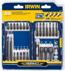 Irwin - 26 Piece, Phillips, Square, Torx, Hex Nutsetter Handle, Drive Set - 1/4 to 3/8" Hex, #1 to #3 - Apex Tool & Supply