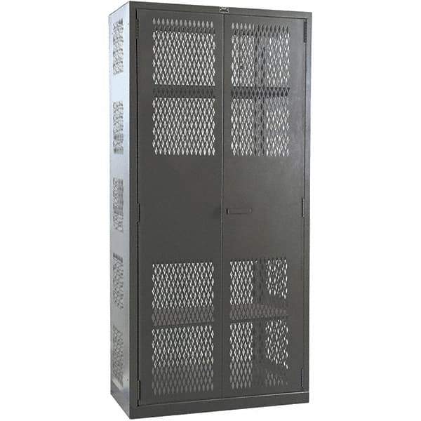 Hallowell - 4 Shelf Locking Storage Cabinet - Steel, 48" Wide x 24" Deep x 78" High, Gray - Apex Tool & Supply