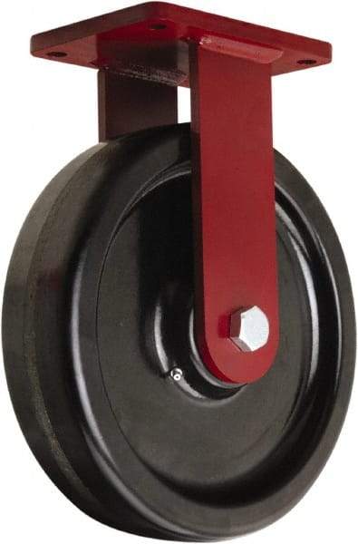 Hamilton - 12" Diam x 3" Wide x 14-1/2" OAH Top Plate Mount Rigid Caster - Phenolic, 3,500 Lb Capacity, Tapered Roller Bearing, 5-1/2 x 7-1/2" Plate - Apex Tool & Supply