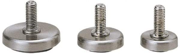 Sugatsune - 3/8-16 Bolt Thread, 36mm High Leveling Guide Stud Mount Leveling Pad & Mount - 440 Max Lb Capacity, 1-17/64" Base Diam - Apex Tool & Supply