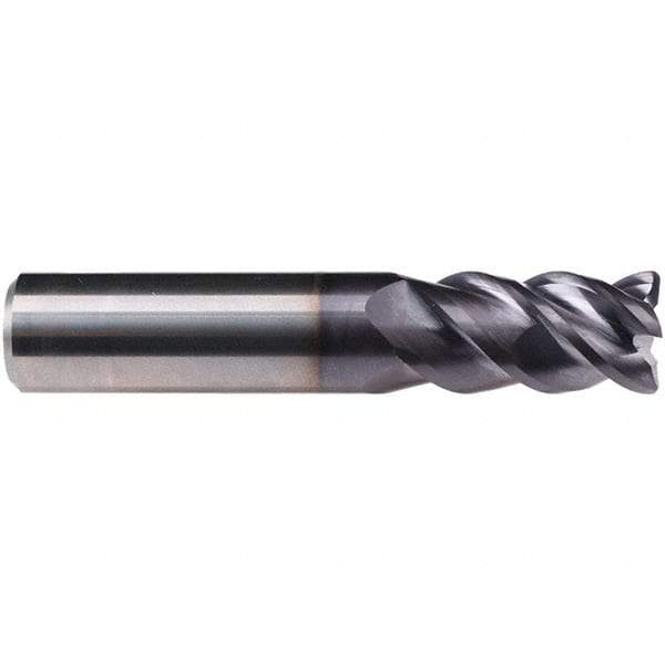 Emuge - 16mm Diam, 40mm LOC, 4 Flute Solid Carbide Roughing & Finishing End Mill - TiAlN Finish, 92mm OAL, 16mm Shank Diam, Cylindrical Shank, 50° Helix, Centercutting, Long Length - Apex Tool & Supply