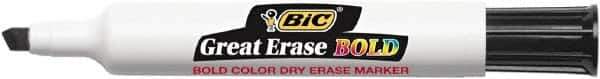 Bic - Bold, Chisel Tip, Black Dry Erase Markers - For Use with Dry Erase Boards - Apex Tool & Supply