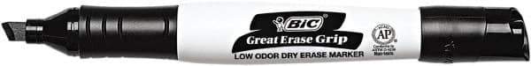 Bic - Black, Chisel Tip Dry Erase Markers - For Use with Dry Erase Boards - Apex Tool & Supply