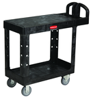 HD Utility Cart 2 shelf (flat) 16 x 30 - Push Handle - Storage compartments, holsters and hooks -- 500 lb capacity - Apex Tool & Supply