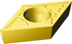Sandvik Coromant - DCMT32.52 MM Grade 2015 Carbide Turning Insert - TiCN/AI2O3/TiN Finish, 55° Diamond, 3/8" Inscr Circle, 5/32" Thick, 1/32" Corner Radius - Apex Tool & Supply