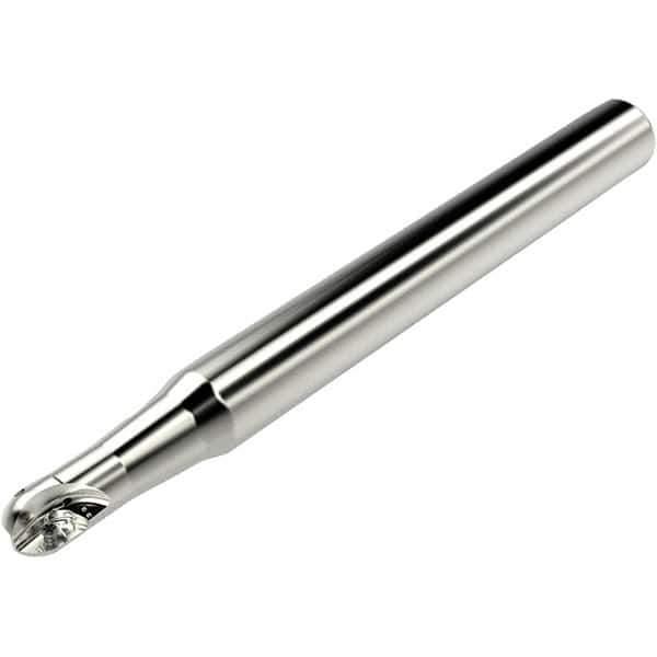 Seco - 12mm Cut Diam, 10mm Max Depth of Cut, 16mm Shank Diam, 160mm OAL, Indexable Ball Nose End Mill - 10mm Head Length, Straight Shank, K2 Toolholder, 218.20-060 Insert - Apex Tool & Supply