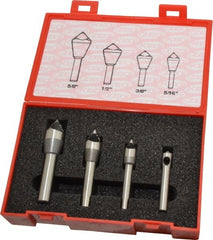 Keo - 4 Piece, 5/16 to 5/8" Head Diam, 60° Included Angle, Single End Countersink Set - Apex Tool & Supply