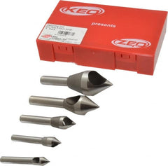 Keo - 5 Piece, 5/16 to 1" Head Diam, 60° Included Angle, Single End Countersink Set - Apex Tool & Supply