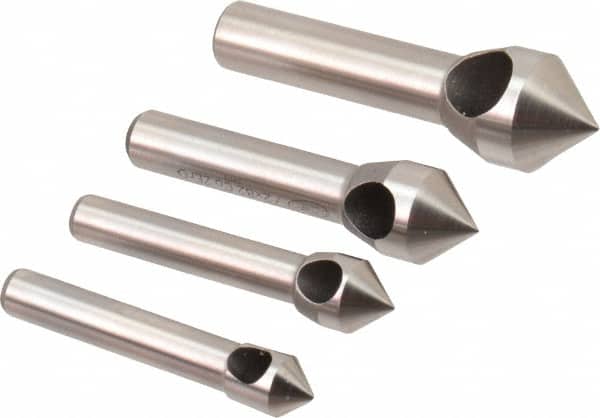 Keo - 4 Piece, 5/16 to 5/8" Head Diam, 82° Included Angle, Single End Countersink Set - Apex Tool & Supply