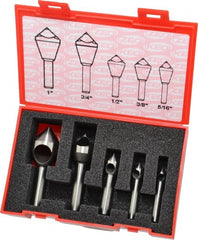Keo - 5 Piece, 5/16 to 1" Head Diam, 82° Included Angle, Single End Countersink Set - Apex Tool & Supply
