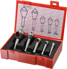 Keo - 5 Piece, 5/16 to 1" Head Diam, 90° Included Angle, Single End Countersink Set - Apex Tool & Supply