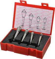 Keo - 4 Piece, 5/16 to 5/8" Head Diam, 100° Included Angle, Single End Countersink Set - Apex Tool & Supply