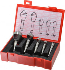 Keo - 5 Piece, 5/16 to 1" Head Diam, 100° Included Angle, Single End Countersink Set - Apex Tool & Supply
