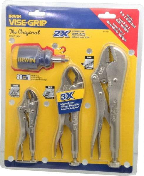 Irwin - 4 Piece Locking Plier Set - Comes in Display Card - Apex Tool & Supply