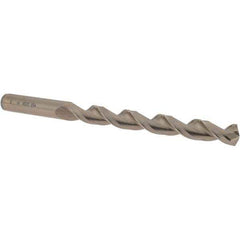 Cleveland - Letter U 135° Cobalt Jobber Drill - Gold Finish Finish, Right Hand Cut, Parabolic Flute, Straight Shank, 5" OAL, Split Point - Apex Tool & Supply