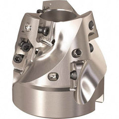 Seco - 2.028" Cut Diam, 3/4" Arbor Hole, 1.191" Max Depth of Cut, 75° Indexable Chamfer & Angle Face Mill - 9 Inserts, XO.. 1204 Insert, Right Hand Cut, 3 Flutes, Through Coolant, Series R220.49 - Apex Tool & Supply