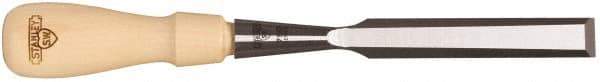 Stanley - 9-21/64" OAL x 5/8" Blade Width Wood Chisel - 5/8" Tip, Hornbeam Wood Handle - Apex Tool & Supply