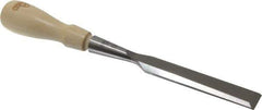 Stanley - 9-17/32" OAL x 3/4" Blade Width Wood Chisel - 3/4" Tip, Hornbeam Wood Handle - Apex Tool & Supply
