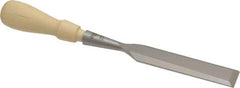 Stanley - 9-31/32" OAL x 1" Blade Width Wood Chisel - 1" Tip, Hornbeam Wood Handle - Apex Tool & Supply