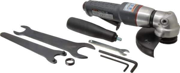 Ingersoll-Rand - 5" Wheel Diam, 12,000 RPM, Pneumatic Angle & Disc Grinder - 5/8-11 Spindle, 41 CFM, Rear Exhaust - Apex Tool & Supply