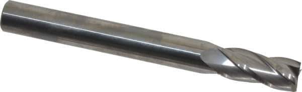 Niagara Cutter - 7/16", 1" LOC, 7/16" Shank Diam, 4" OAL, 4 Flute, Solid Carbide Square End Mill - Single End, Uncoated, Spiral Flute, 30° Helix, Centercutting, Right Hand Cut, Right Hand Flute, Series C430 - Apex Tool & Supply