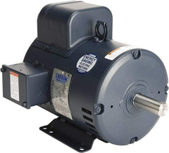 Leeson - 7-1/2 Max hp, 3,600 Max RPM, Capacitor Start Electric AC DC Motor - 230 V Input, Single Phase, 184T Frame, 1-1/8" Shaft Diam, Rigid Base Mount, Drip-proof Enclosure - Apex Tool & Supply