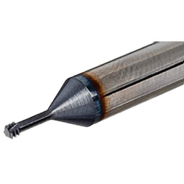 Iscar - 0.122" Cutting Diam, 3 Flute, Solid Carbide Helical Flute Thread Mill - Internal Thread, 0.35" LOC, 2-1/2" OAL - Apex Tool & Supply