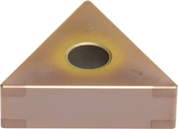 Sumitomo - 6NC-TNGA331 Grade BNC160 PCBN Turning Insert - TiN Finish, 60° Triangle, 3/8" Inscr Circle, 3/16" Thick, 1/64" Corner Radius - Apex Tool & Supply