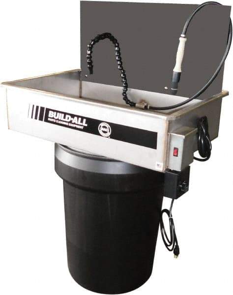 Build-All - Drum Mount Water-Based Parts Washer - 25 Gal Max Operating Capacity, 304 Stainless Steel Tank, 115 Input Volts - Apex Tool & Supply
