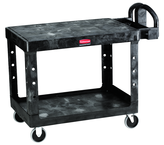 Utility Cart 2- Shelf (flat) 24 x 36 - Push Handle -- Storage compartments, holsters and hooks -- 500 lb capacity - Apex Tool & Supply