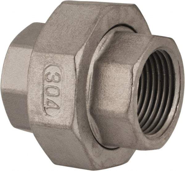 Value Collection - 3/4" Grade 304 Stainless Steel Pipe Union - FNPT x FNPT End Connections, 150 psi - Apex Tool & Supply