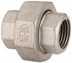 Value Collection - 1/2" Grade 304 Stainless Steel Pipe Union - FNPT x FNPT End Connections, 150 psi - Apex Tool & Supply