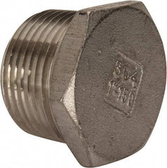 Value Collection - 1" Grade 304 Stainless Steel Pipe Hex Head Plug - MNPT End Connections, 150 psi - Apex Tool & Supply