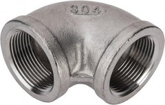 Value Collection - 1-1/4" Grade 304 Stainless Steel Pipe 90° Elbow - FNPT x FNPT End Connections, 150 psi - Apex Tool & Supply