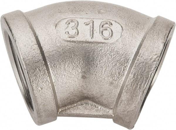 Value Collection - 1" Grade 316 Stainless Steel Pipe 45° Elbow - FNPT x FNPT End Connections, 150 psi - Apex Tool & Supply