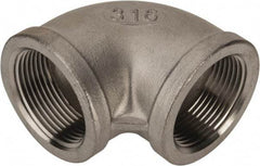 Value Collection - 1-1/4" Grade 316 Stainless Steel Pipe 90° Elbow - FNPT x FNPT End Connections, 150 psi - Apex Tool & Supply