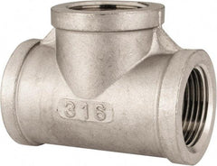 Value Collection - 1" Grade 316 Stainless Steel Pipe Tee - FNPT x FNPT x FNPT End Connections, 150 psi - Apex Tool & Supply