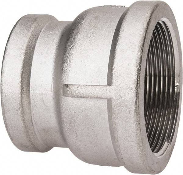 Value Collection - 2 x 1-1/2" Grade 316 Stainless Steel Pipe Reducer Coupling - FNPT x FNPT End Connections, 150 psi - Apex Tool & Supply