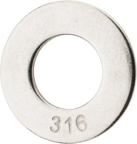Value Collection - 5/8" Screw, Grade 316 Stainless Steel Standard Flat Washer - 11/16" ID x 1-3/4" OD, 0.134" Thick - Apex Tool & Supply