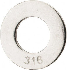 Value Collection - 5/8" Screw, Grade 316 Stainless Steel Standard Flat Washer - 11/16" ID x 1-3/4" OD, 0.134" Thick - Apex Tool & Supply