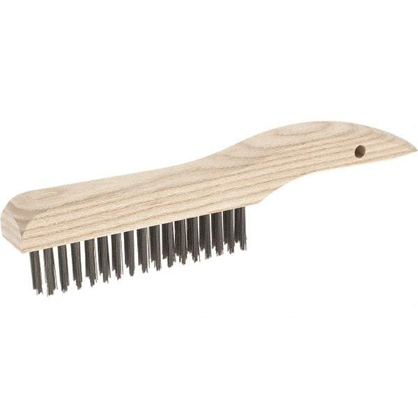 Weiler - 4 Rows x 16 Columns Steel Scratch Brush - 10" Brush Length, 10" OAL, 1-3/16 Trim Length - Apex Tool & Supply