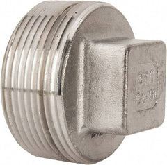 Value Collection - 1-1/2" Grade 316 Stainless Steel Pipe Square Head Plug - MNPT End Connections, 150 psi - Apex Tool & Supply