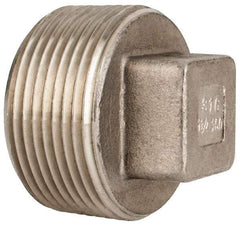 Value Collection - 1-1/4" Grade 316 Stainless Steel Pipe Square Head Plug - MNPT End Connections, 150 psi - Apex Tool & Supply